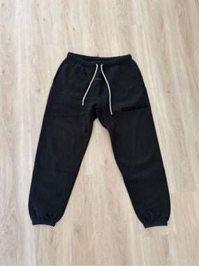 Fear of God Essentials Black Fleece Sweatpants, Size Small (Fits Medium)